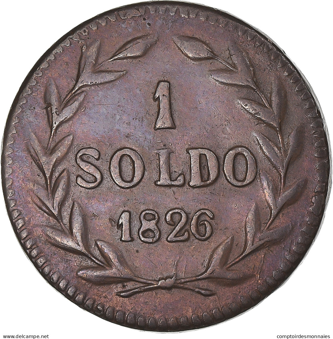 Monnaie, États Italiens, LUCCA, Soldo, 1826, Lucques, SUP, Cuivre, KM:A34 - Lucca