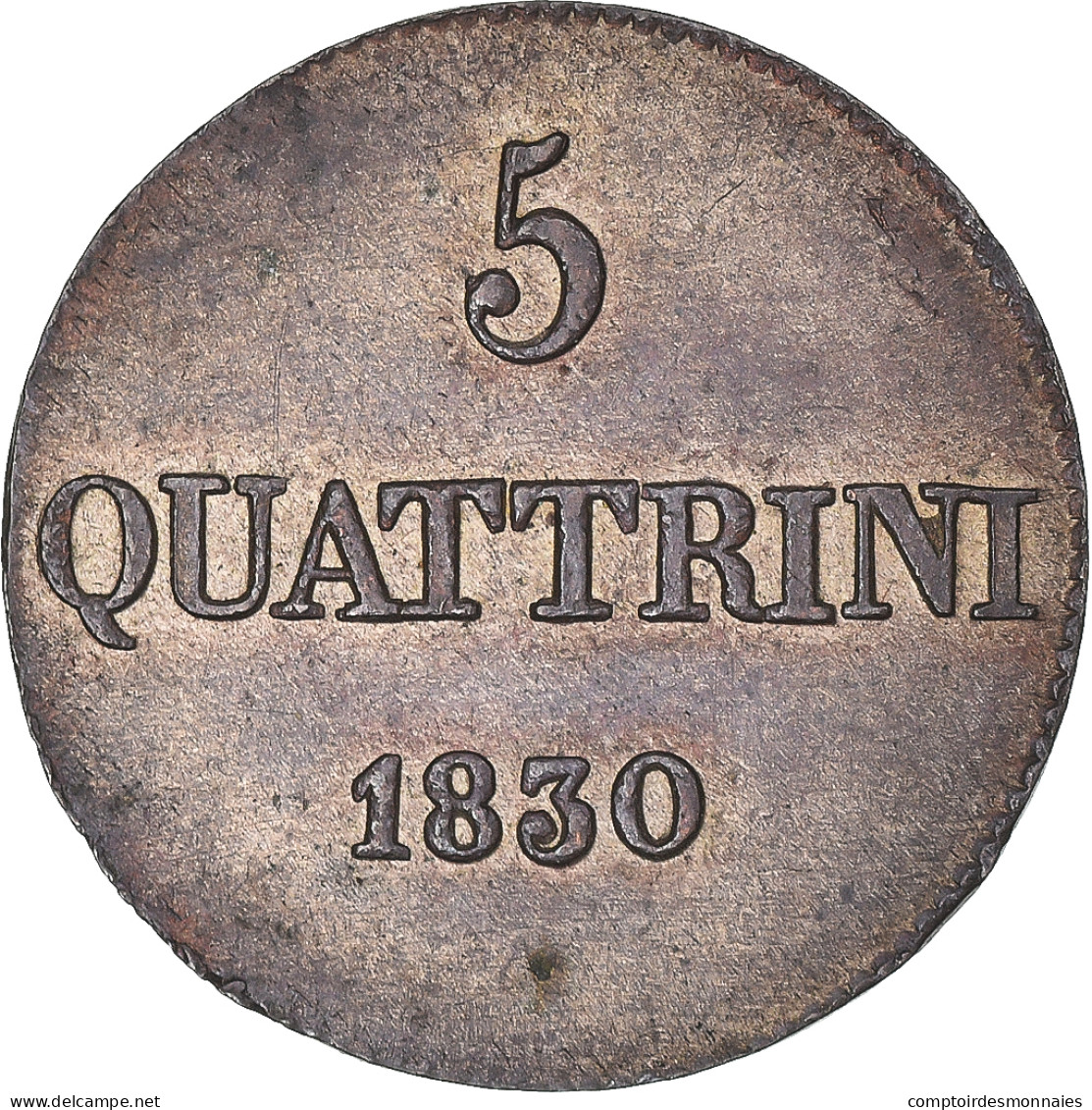 Monnaie, États Italiens, TUSCANY, Leopold II, 5 Quattrini, 1830, Florence, TB - Toscane