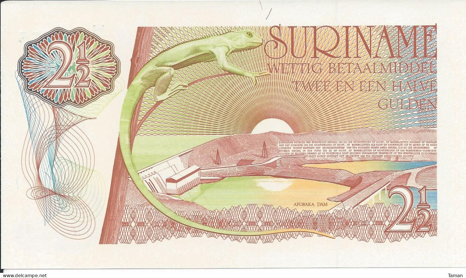 SURINAME    -  2 1/2 Gulden  1985   --  UNC -- - Suriname