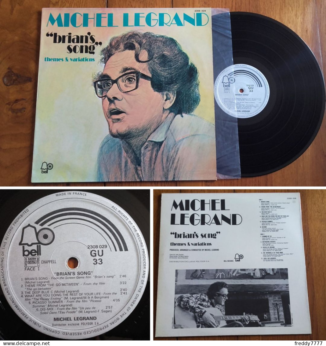 RARE French LP 33t RPM (12") MICHEL LEGRAND «Brian's Song» (1972) - Jazz