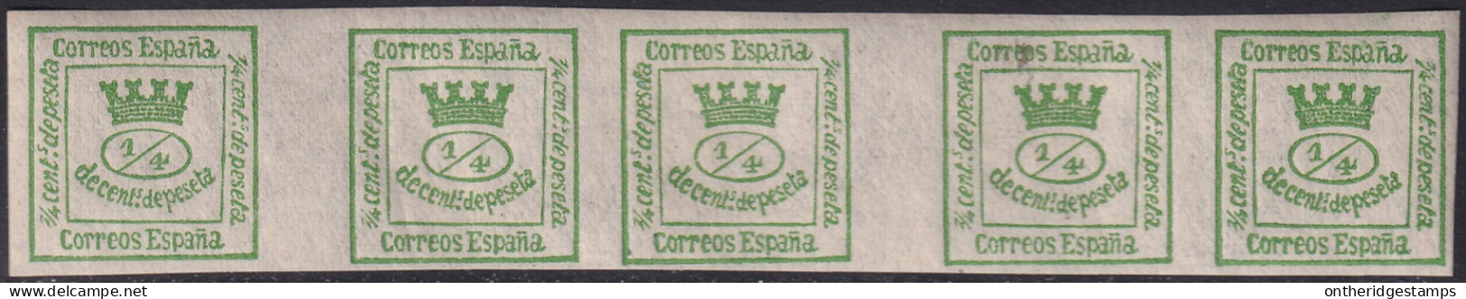 Spain 1873 Sc 190 Espana Ed 130 Strip Of 5 MNH** Some Gum Toning - Ungebraucht