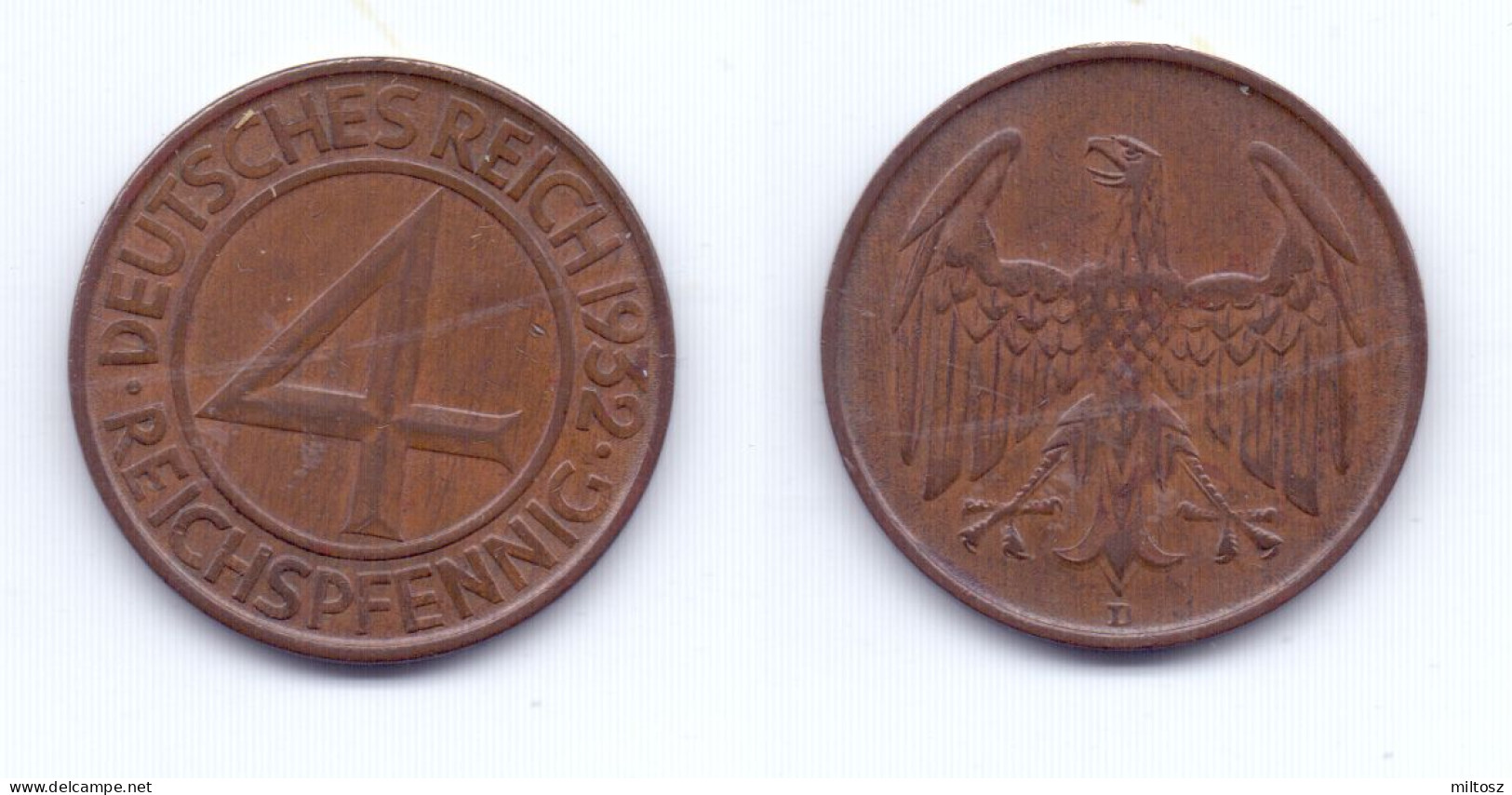 Germany 4 Reichepfennig 1932 D - 4 Reichspfennig