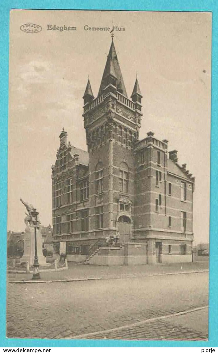 * Edegem - Edeghem (Antwerpen - Anvers) * (Préaux à Ghlin) Gemeentehuis, Statue, Hotel De Ville, Old, Rare - Edegem