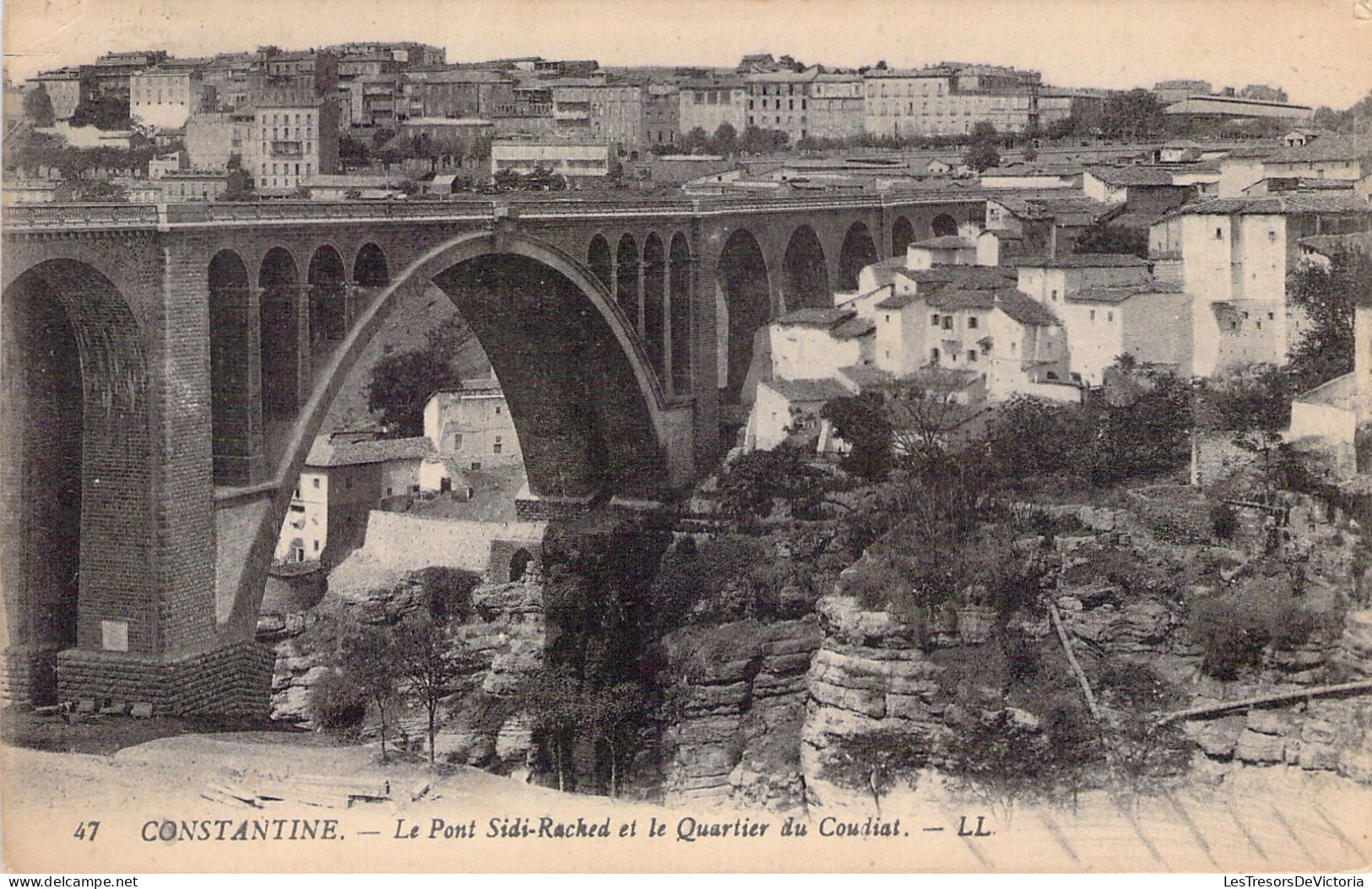 ALGERIE - Le Pont Sidi Rached Et Le Quartier Du Coudiat - LL - Carte Postale Ancienne - Constantine
