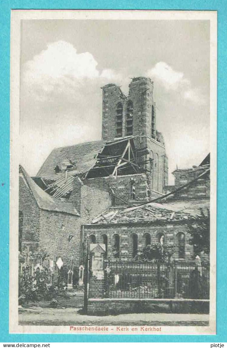 * Passendale - Passchendaele (Zonnebeke) * (Uitgever A. Herman - Hoet) Kerk En Kerkhof, église, Cimetière, Guerre, War - Zonnebeke