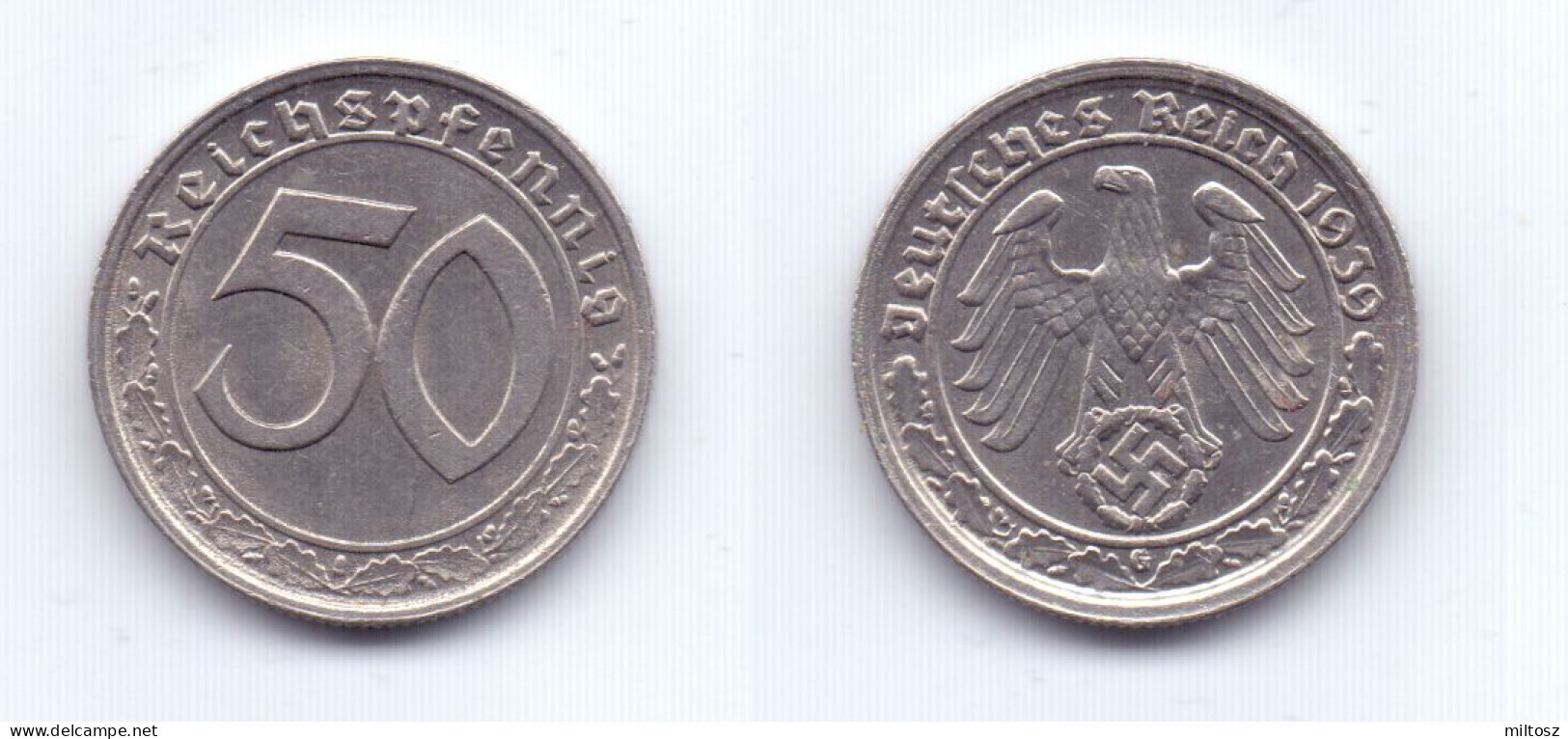 Germany 50 Reichepfennig 1939 G - 50 Reichspfennig