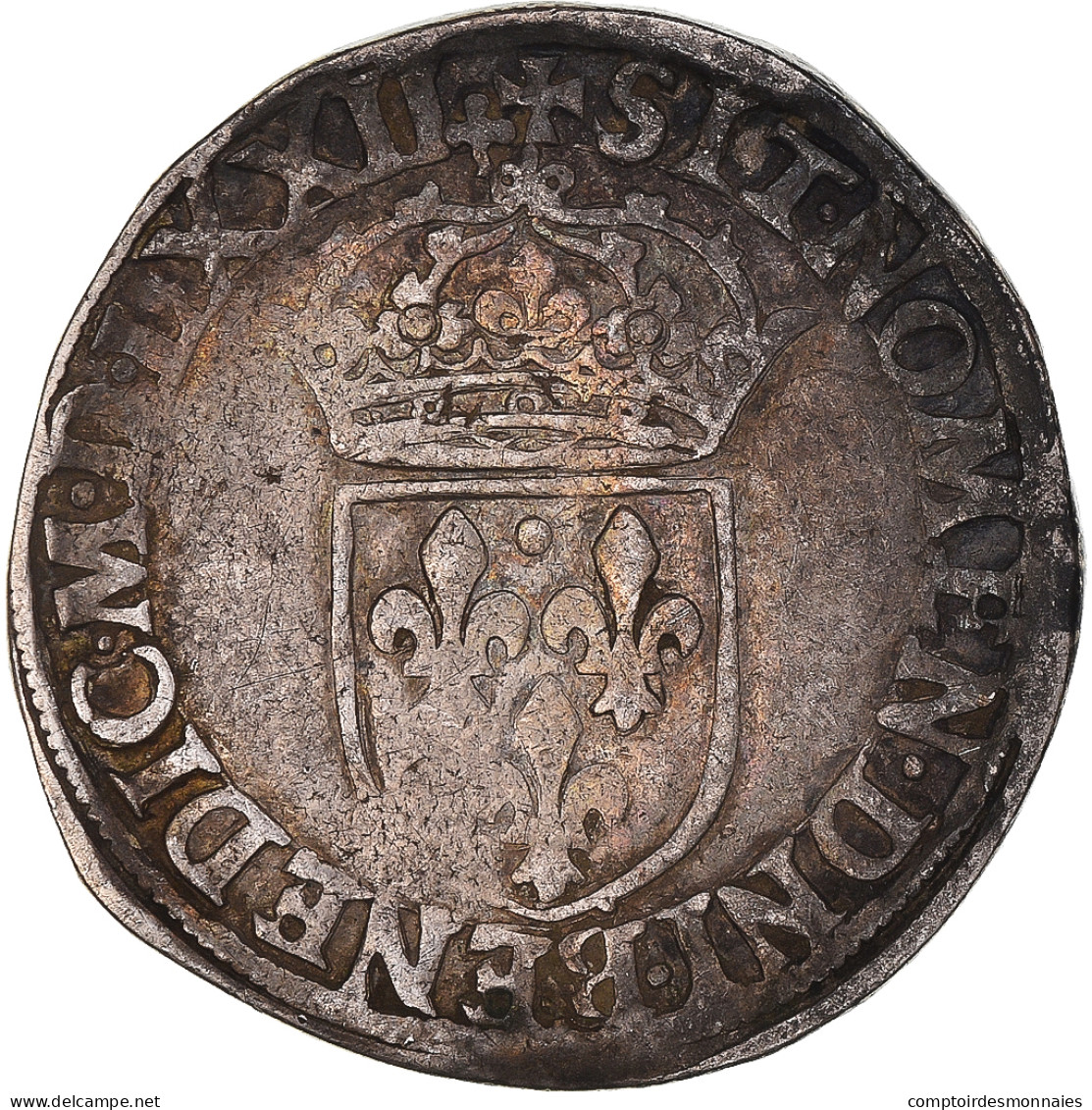 Monnaie, France, Charles IX, Teston, 1572, Lyon, B+, Argent - 1560-1574 Karl IX.