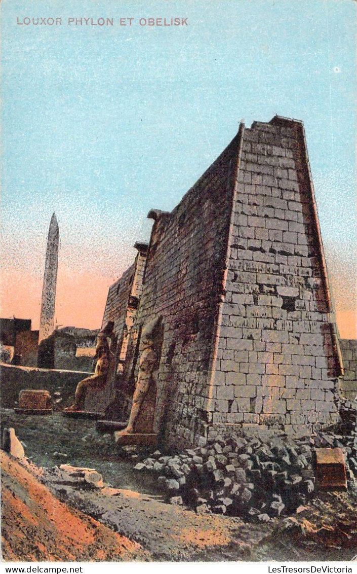 EGYPTE - LOUXOR - PHYLON ET OBELISK - Carte Postale Ancienne - Louxor