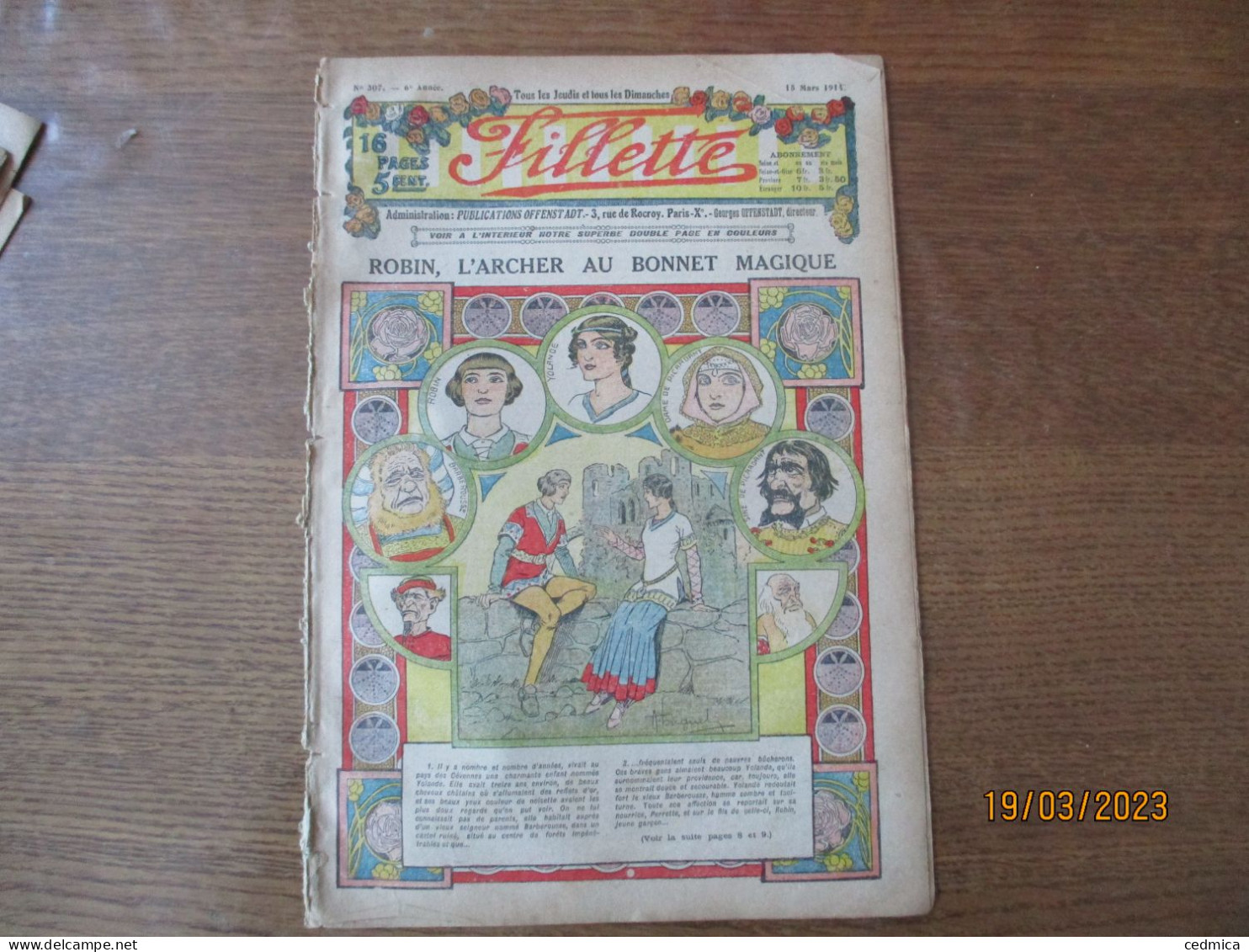 FILLETTE  DU 15 MARS 1914 N°307 - Fillette