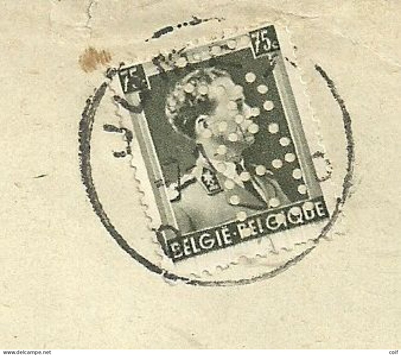 480 Op Brief Stempel JUMET Met Firmaperforatie (perfin) "EDR" Van EMILE DEBRAEKELEER / Huissier Te JUMET - 1934-51