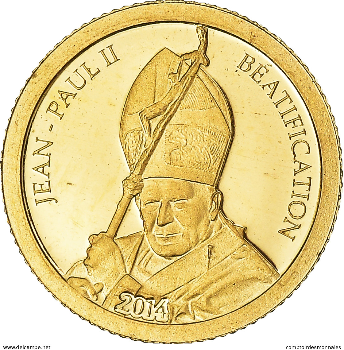 Monnaie, Gabon, Jean Paul II, 1000 Francs CFA, 2014, Paris, BE, FDC, Or - Gabón