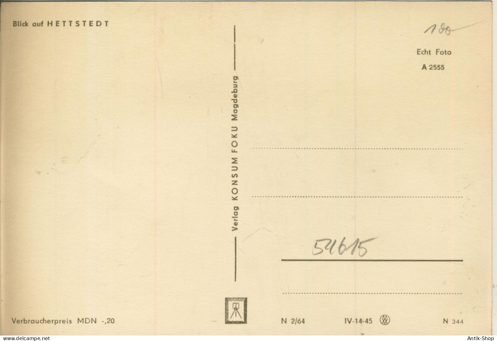 Blick Auf Hettstett   V. 1954 (54615) - Hettstedt
