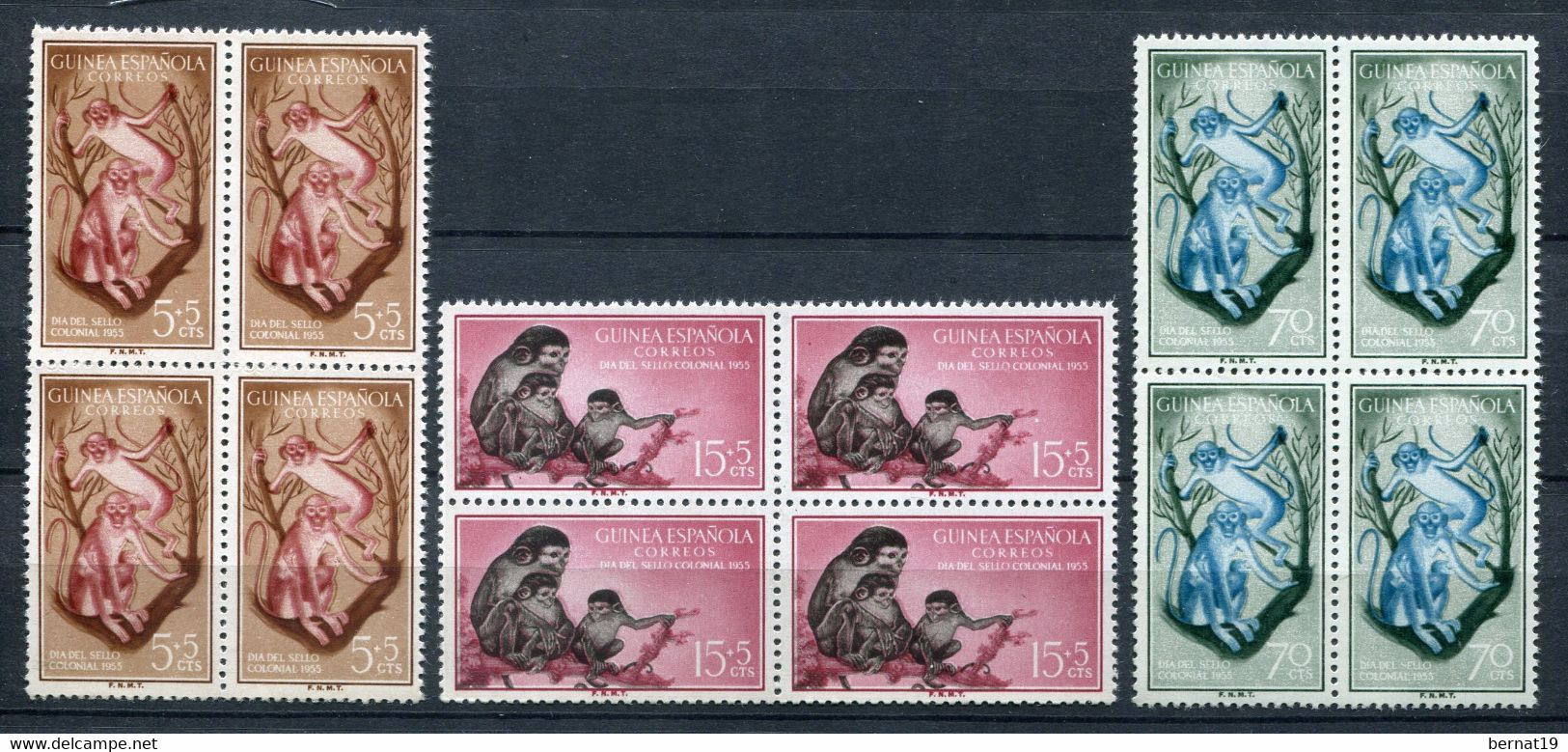 Guinea Española 1955. Edifil 355-57 X 4 ** MNH. - Guinea Española