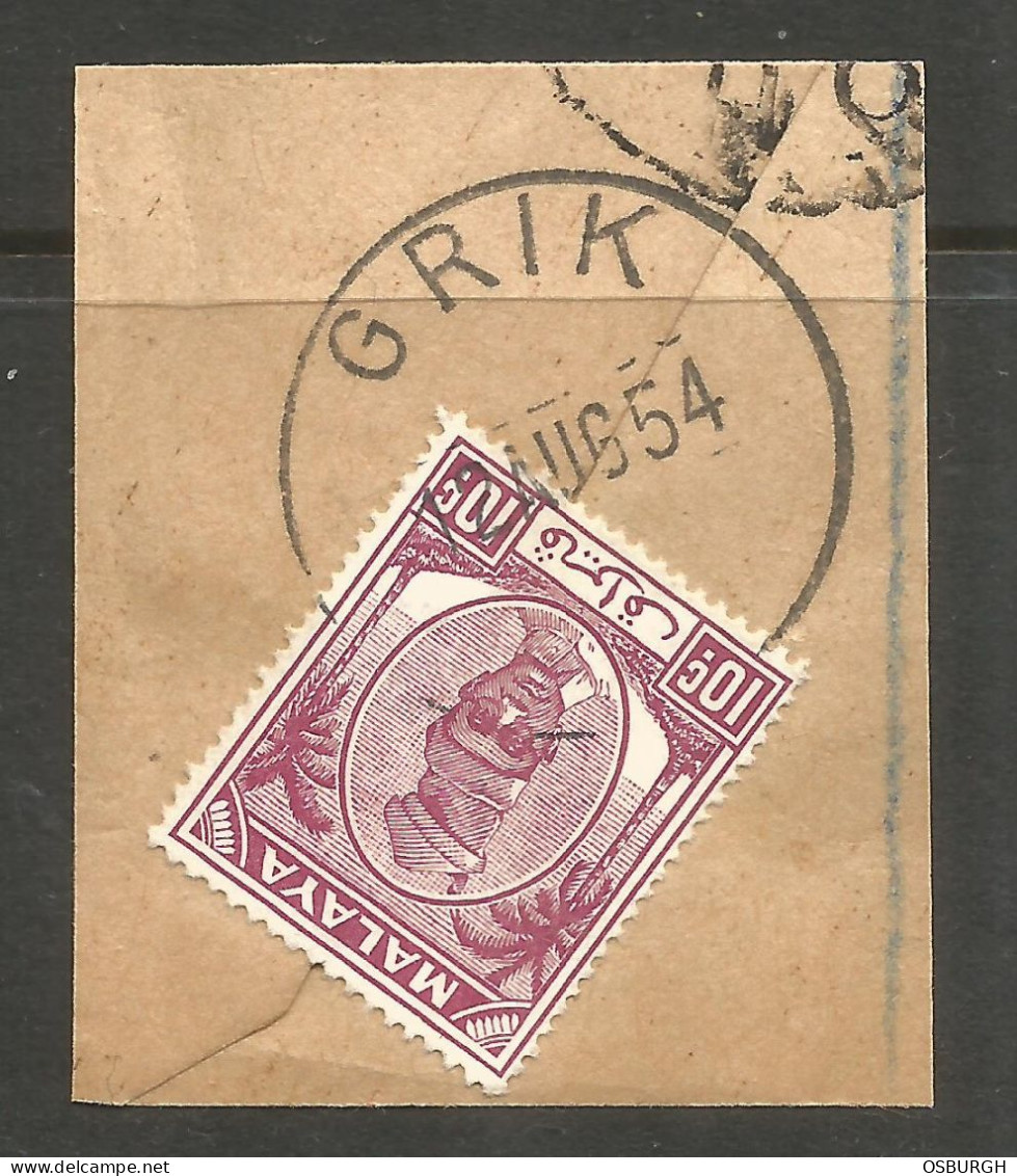 MALAYA. 10c USED GRIK POSTMARK. - Malayan Postal Union