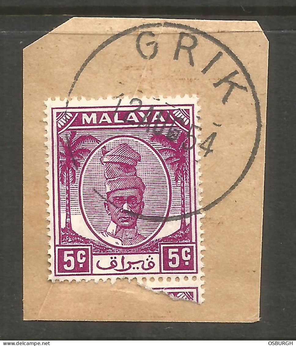 MALAYA. 5c USED GRIK POSTMARK. - Malayan Postal Union