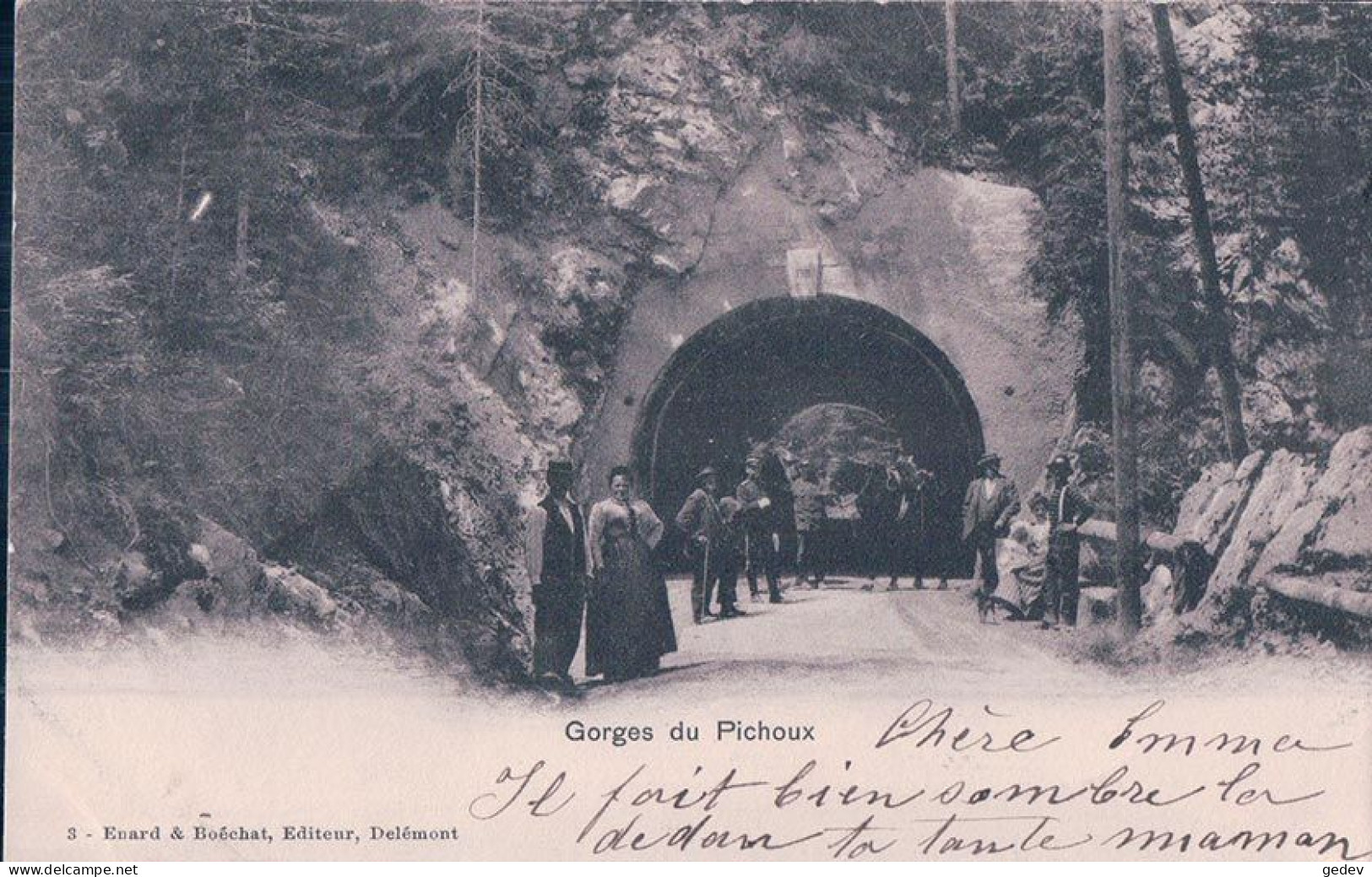 Undervelier JU, Gorges Du Pichoux, Militaires à Cheval Et Civils (25.8.1901) - Undervelier