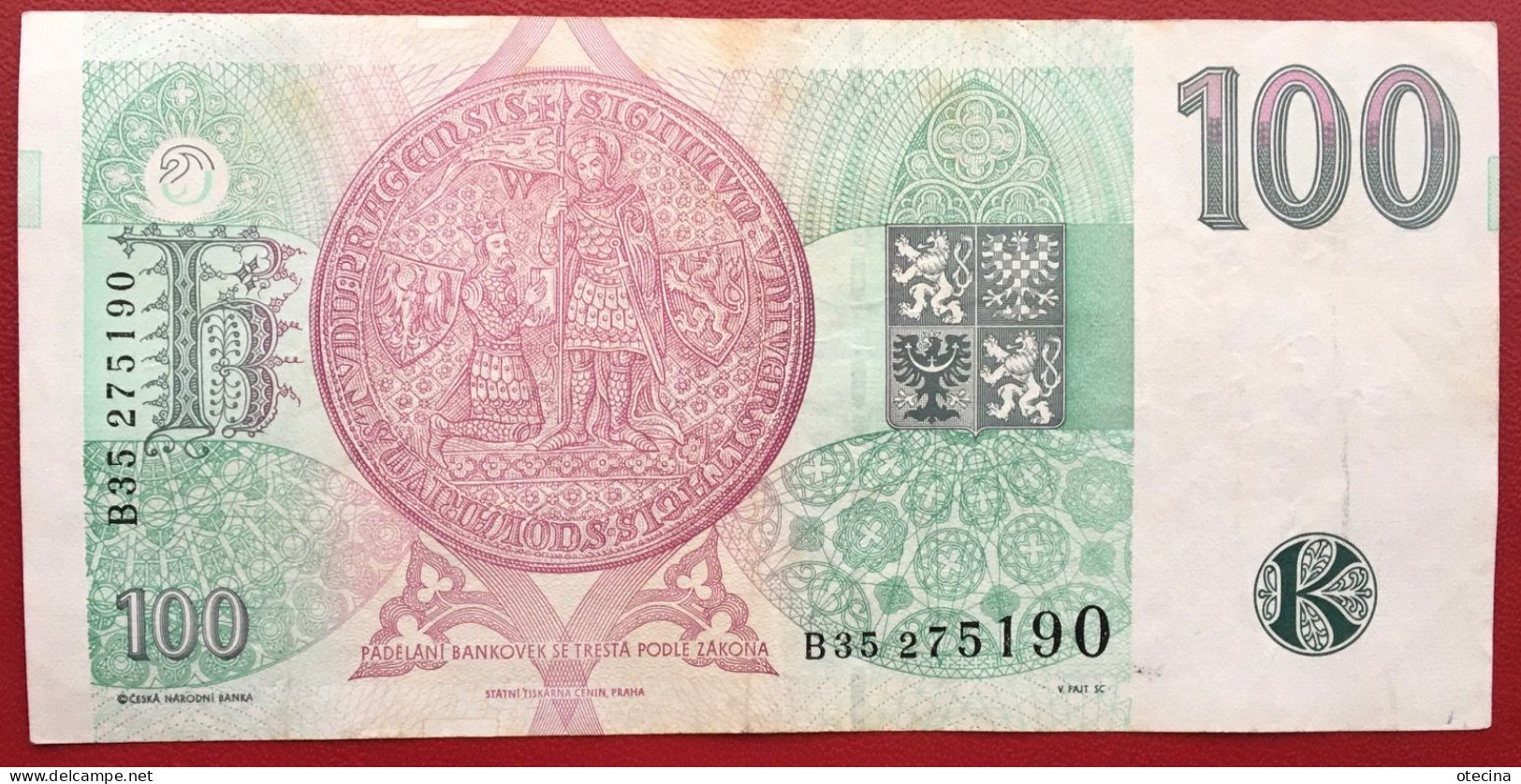 TCHÉQUIE 100 Korun 1995 P#12 VF - Czech Republic