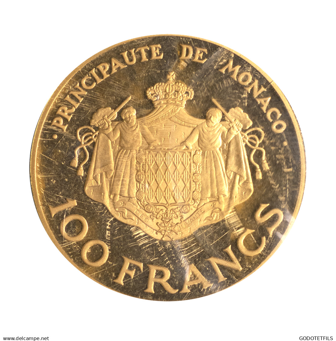 Monaco-100 Francs Or Piéfort Rainier III Et Albert 1982 Paris - Uncirculated