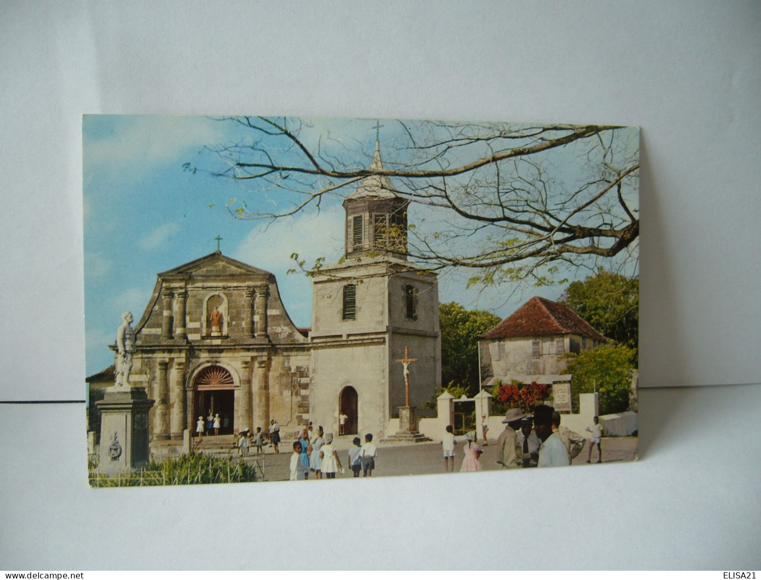 71.MARTINIQUE  MARIN L'EGLISE LA PLACE ET LA STATUE DU DR DUQUESNAY CP FORMAT CPA  PHOTO  FELIX ROSE ROSETTE - Le Marin