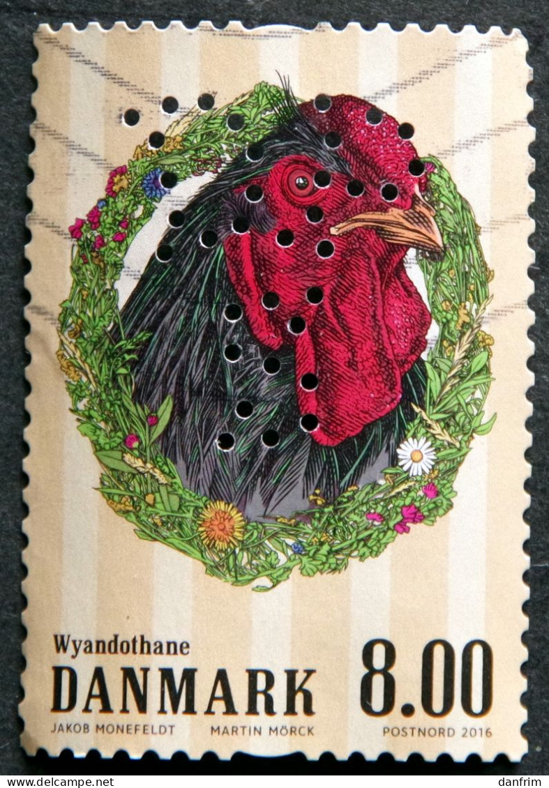 Denmark  2016 Rooster    MiNr.1870  (O) PERFIN  ( Lot  G 195) - Otros & Sin Clasificación