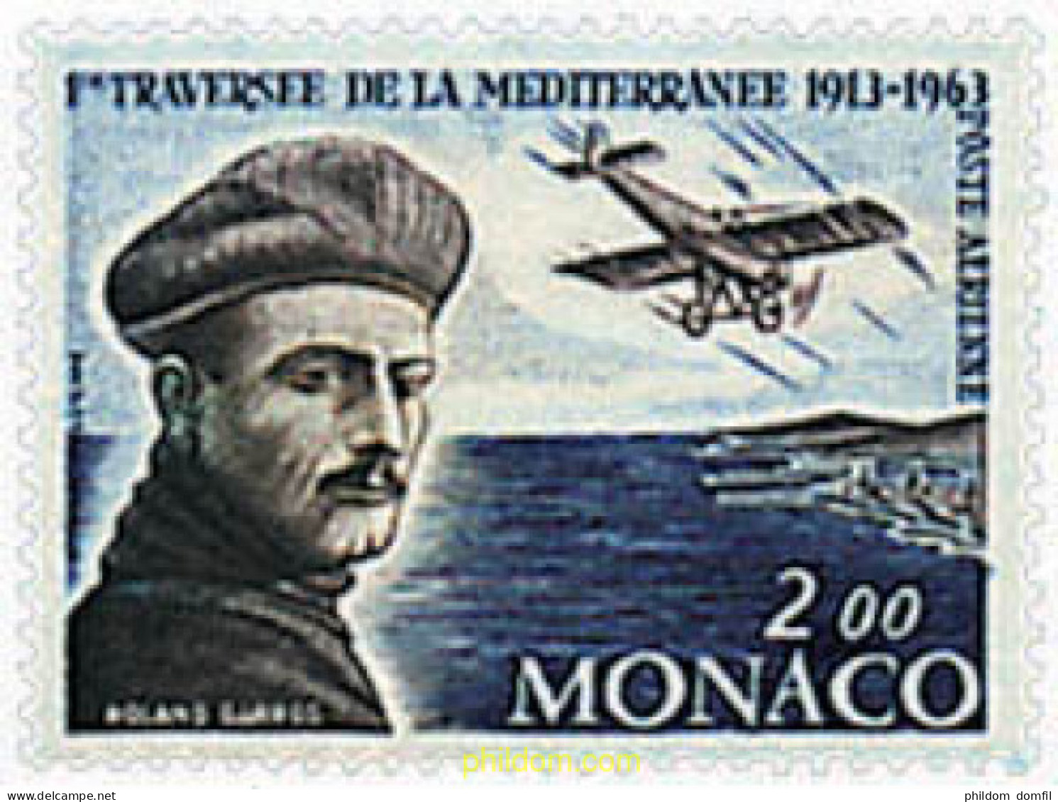 698153 HINGED MONACO 1963 50 ANIVERSARIO DE LA TRAVESIA DEL MEDITERRANEO POR ROLAND GARROS - Andere & Zonder Classificatie