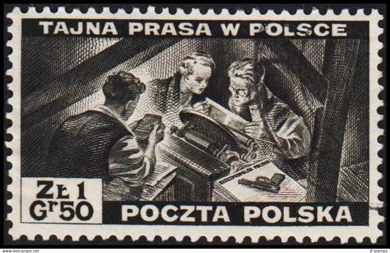 1943. 2WW. London. 1.50 Z TAJNA PRASA W POLSCE. (Michel 375) - JF320473 - Regering In Londen(Ballingschap)