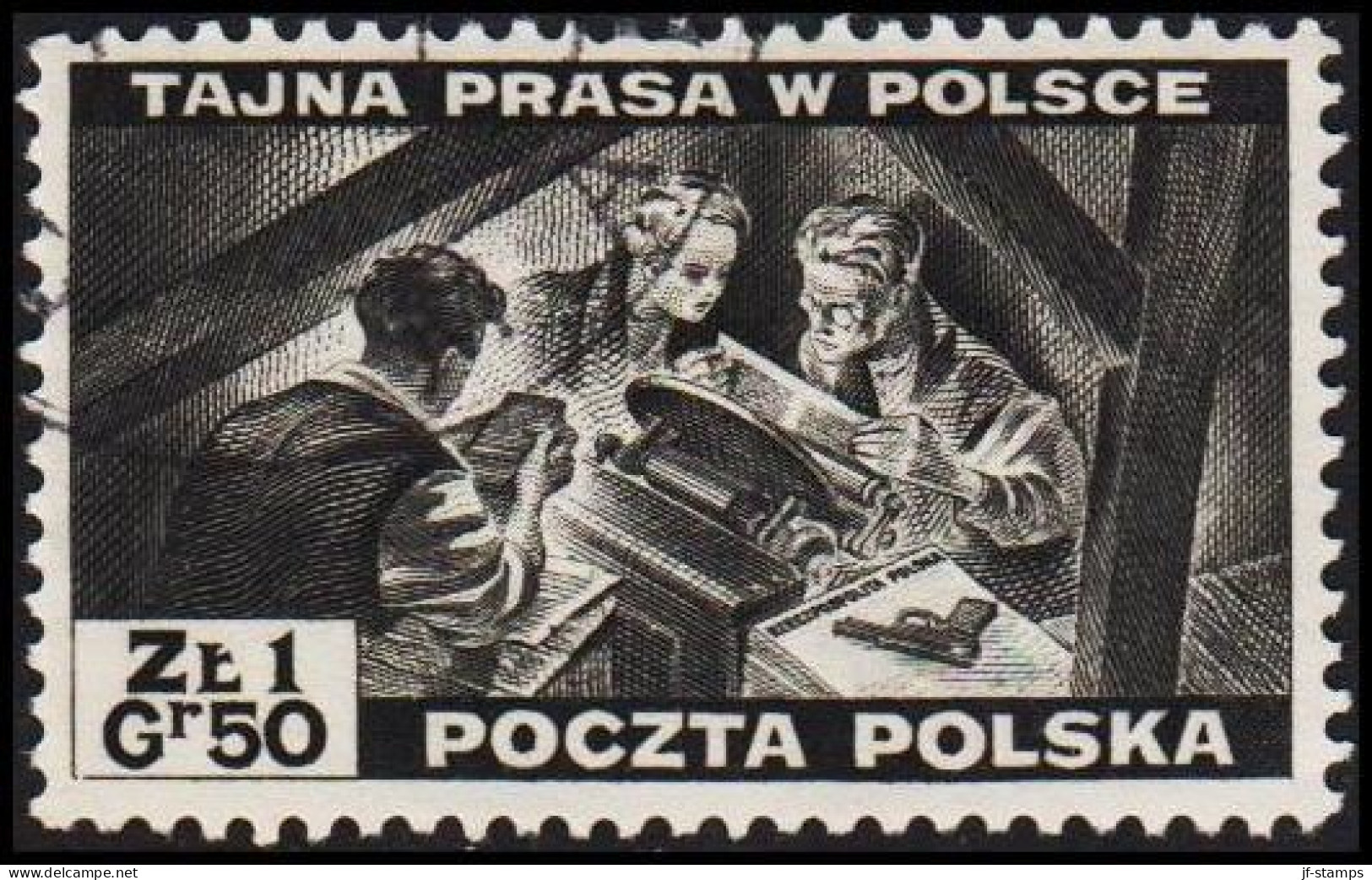 1943. 2WW. London. 1.50 Z TAJNA PRASA W POLSCE. (Michel 375) - JF320482 - Gouvernement De Londres (exil)