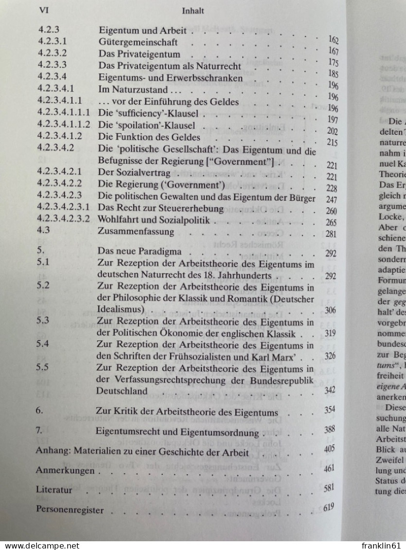 Arbeit Und Eigentum : Der Paradigmenwechsel In Der Neuzeitlichen Eigentumstheorie. - Filosofía