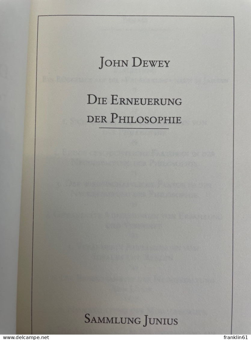 Die Erneuerung Der Philosophie. - Philosophie