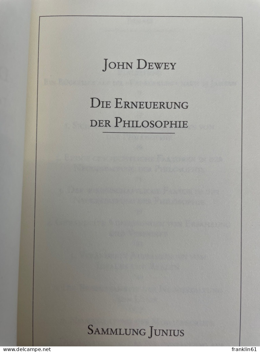 Die Erneuerung Der Philosophie. - Philosophy