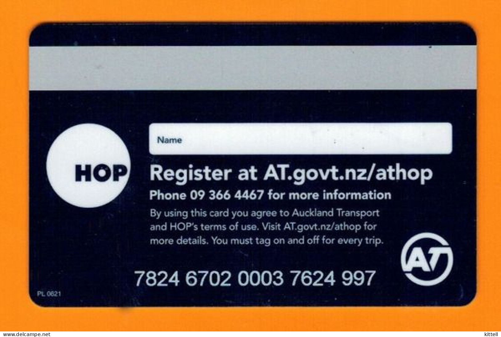 New Zealand Auckland Transport Card AT Hop Card Used (plastic) - Wereld