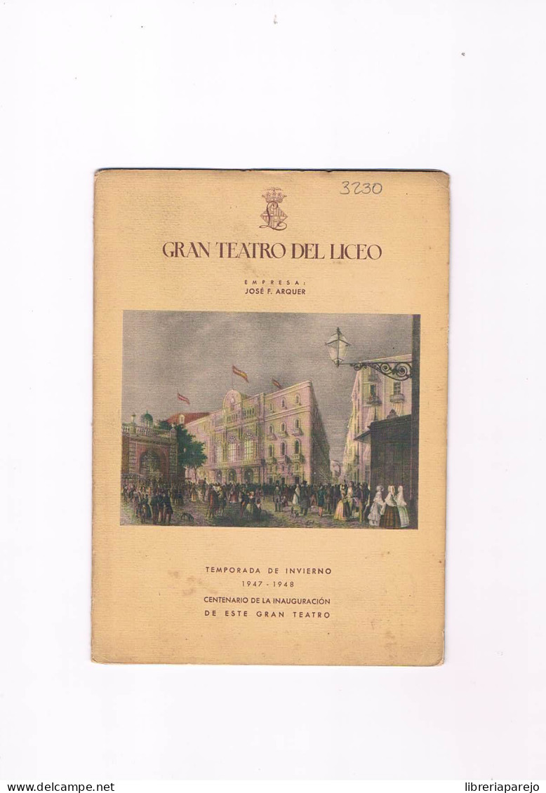 Libreto La Ciudad Invisible De Kitege Gran Teatro Del Liceo Temporada De Invierno 1947 1948 Opera - Programmes