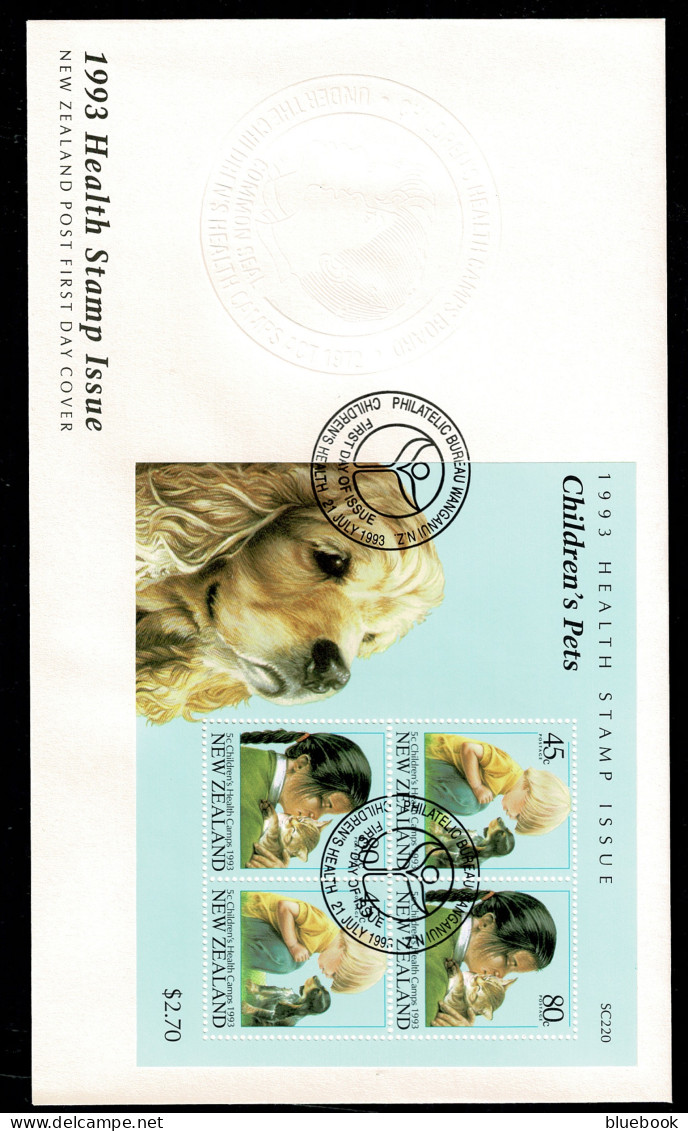 Ref 1601 - New Zealand 1993 Health & Pets  - Miniature Sheet FDC - FDC