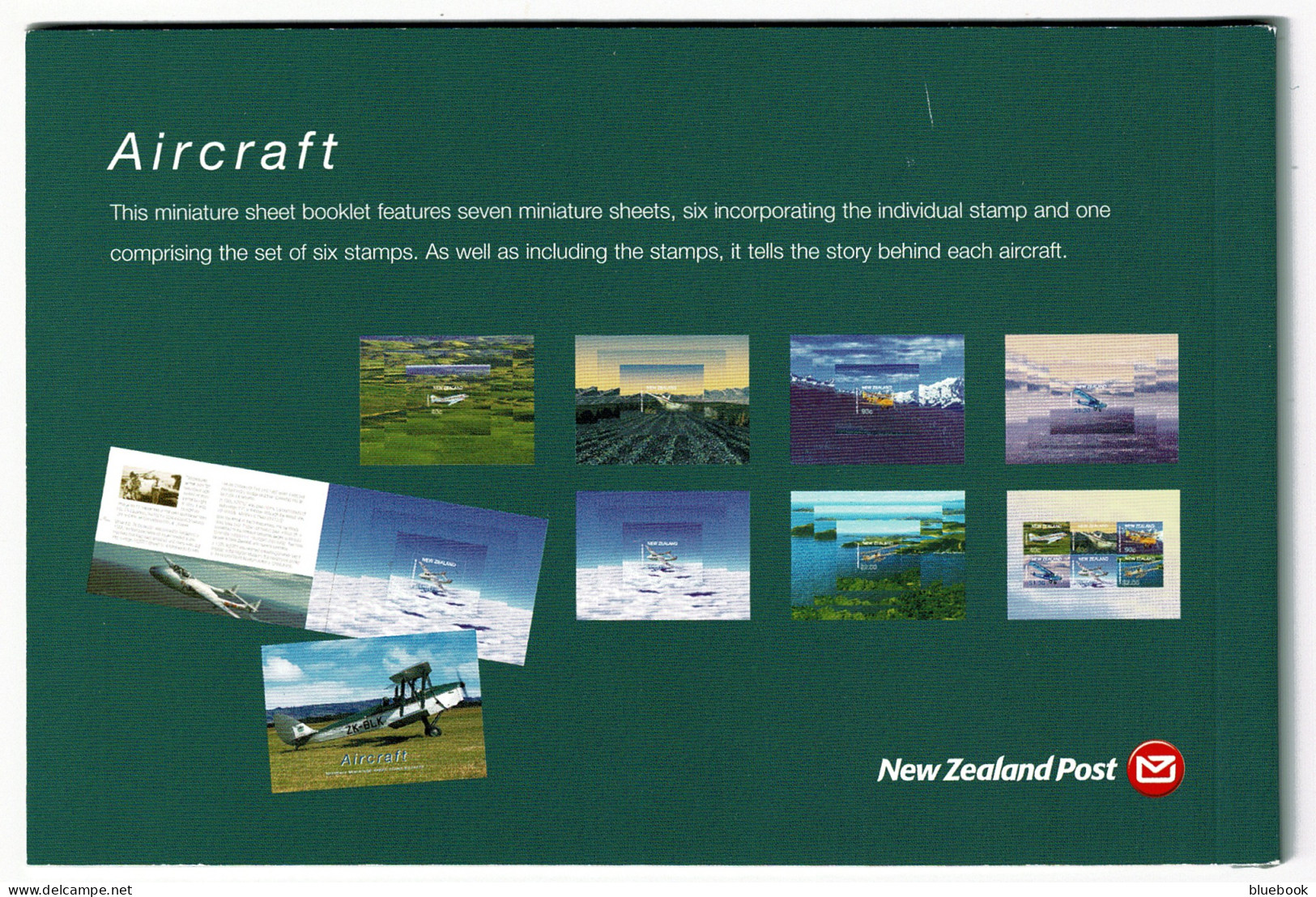 Ref 1602 - New Zealand Aviation Stamp Booklet - Aircraft With 7 Miniature Sheets - Libretti