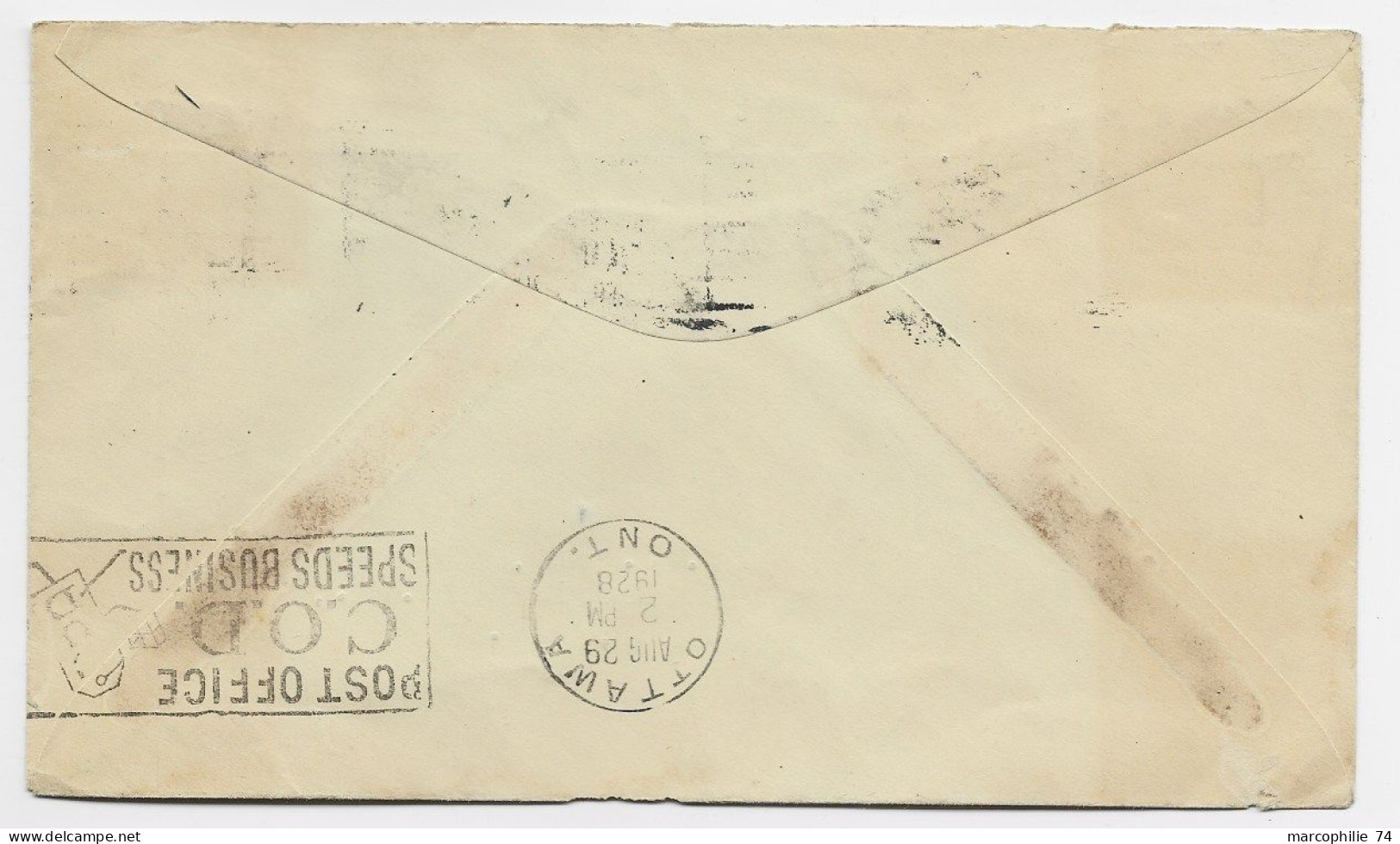 CANADA 5C SOLO LETTRE COVER VIA SPECIAL AIR MAIL FLIGHT TORONTO 1928 TO OTTAWA - Covers & Documents