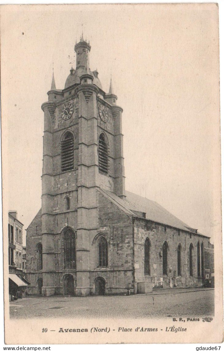 AVESNES SUR HELPE (59) - PLACE D'ARLES - L'EGLISE - Avesnes Sur Helpe