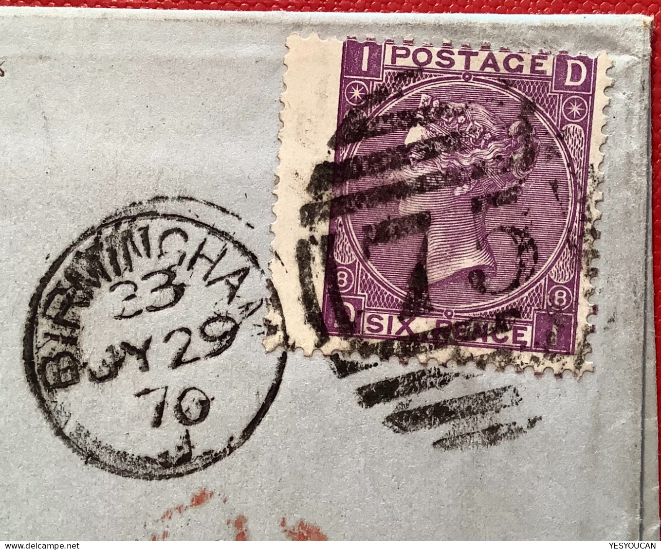 GB BIRMINGHAM 1870 Cover>BRITISH POST OFFICE CONSTANTINOPLE Via Belgium&Wien (Queen Victoria SG109 Turkey Used Abroad - Lettres & Documents