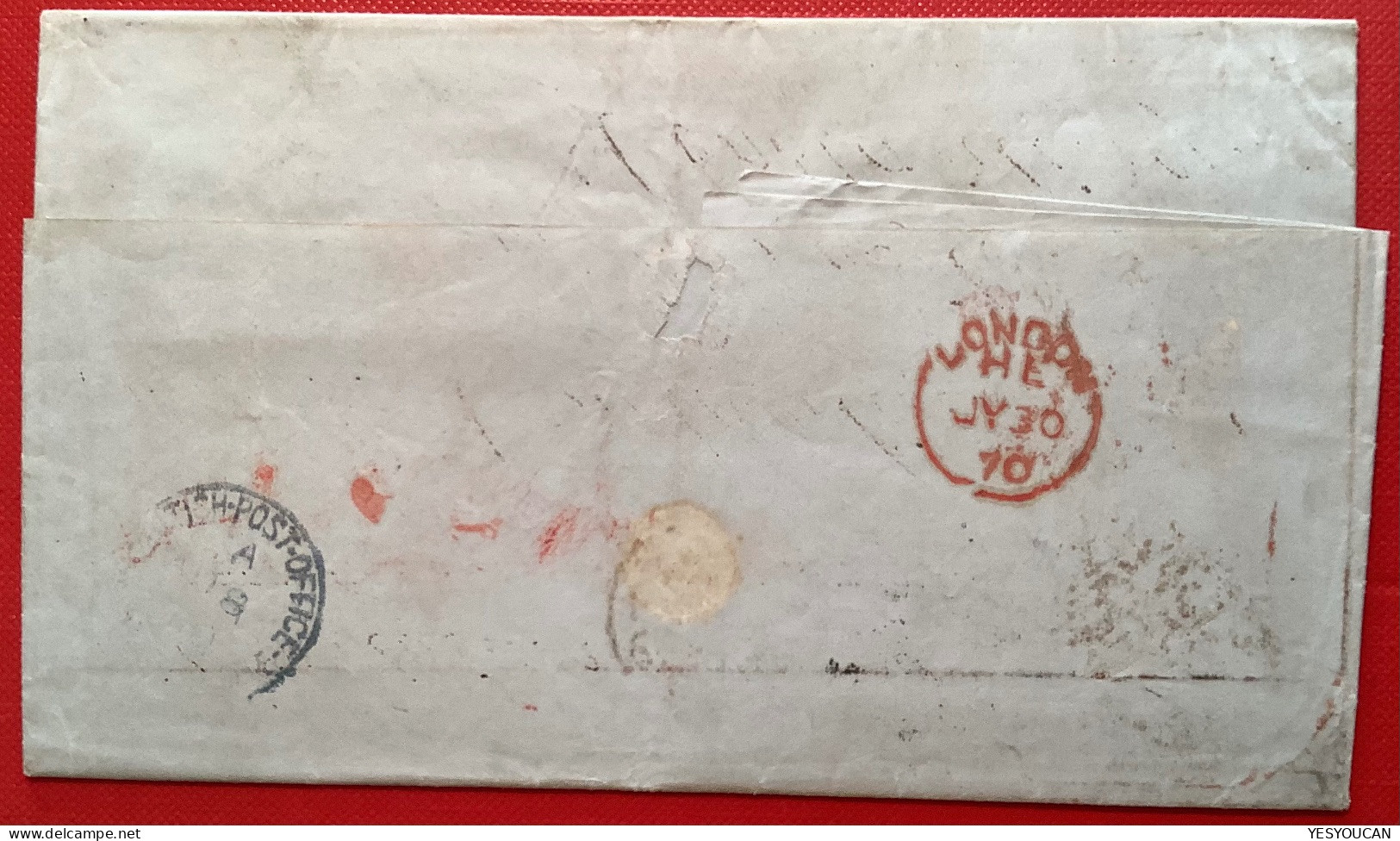 GB BIRMINGHAM 1870 Cover>BRITISH POST OFFICE CONSTANTINOPLE Via Belgium&Wien (Queen Victoria SG109 Turkey Used Abroad - Covers & Documents