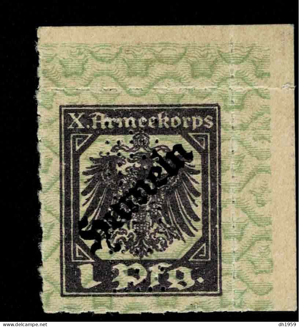 1917 HAMELN DEUTSCHES REICH X ARMEEKORPS 1 PFG NOTGELD PERFIN PERFORE PERFORIERT BILLETS BANKNOTE BILLET - Andere & Zonder Classificatie