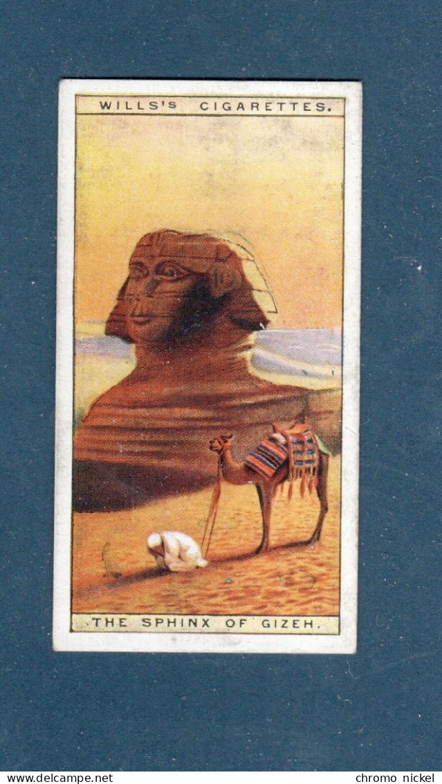 Chromo Egypte Egypt The Sphinx Didactique Au Dos 2 Scans 67 X 36 Mm TB WILLS'S Cigarettes - Wills