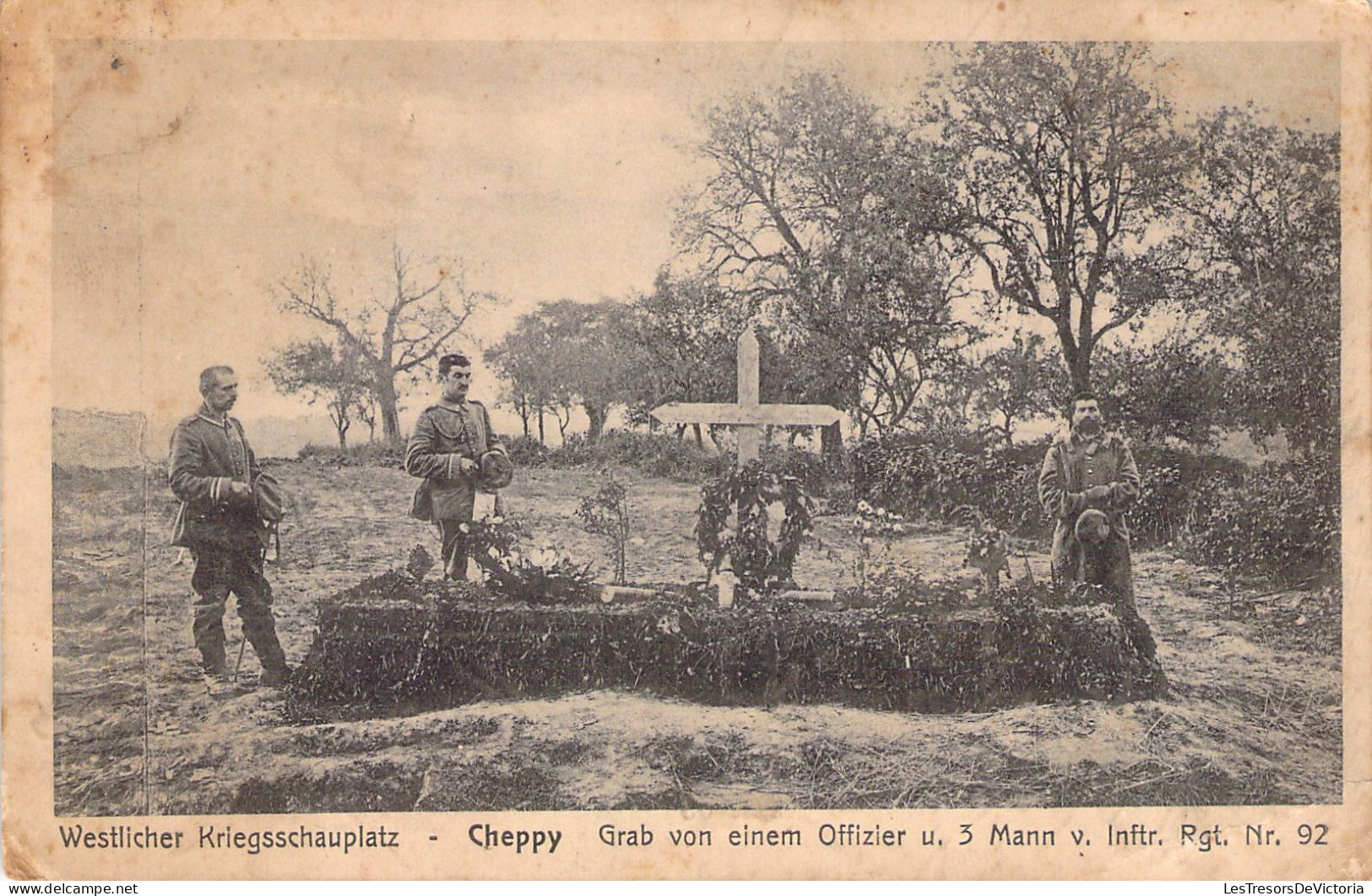 CIMETIERE - Westlicher Kriegsschauplatz Cheppy Grab Von Eimen Offizier U 3 Mann Inftr Rgt Nr - Carte Postale Ancienne - Oorlogsbegraafplaatsen