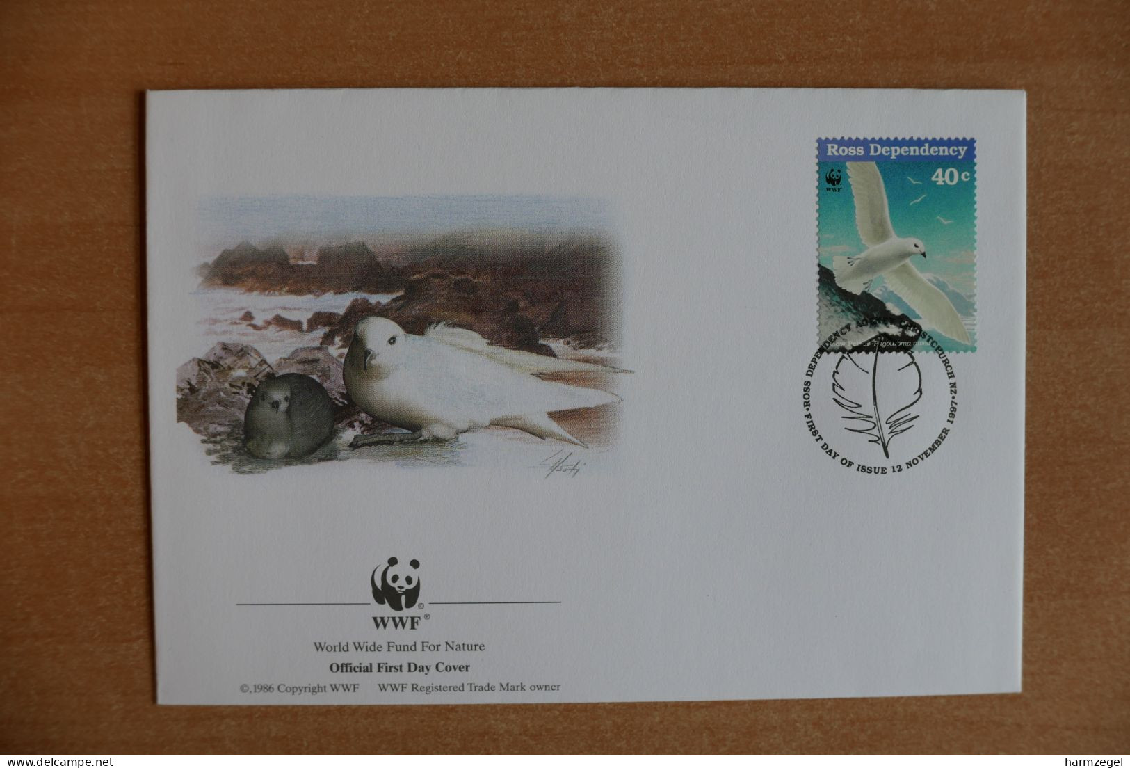 Fdc, Polar, Antarctic Birds, Feather, WWF - Antarctische Fauna