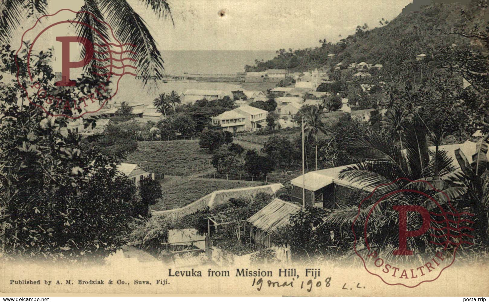 FIJI. LEVUKA FROM MISSION HILL. - Fidji