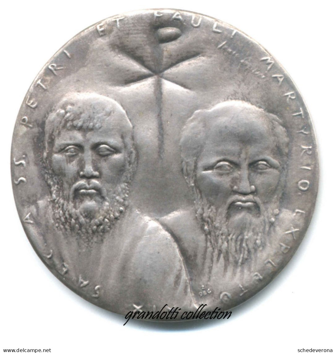 PAOLO VI 1967 PIETRO E PAOLO ANNO V MEDAGLIA ARGENTO ANNUALE - Monarchia/ Nobiltà