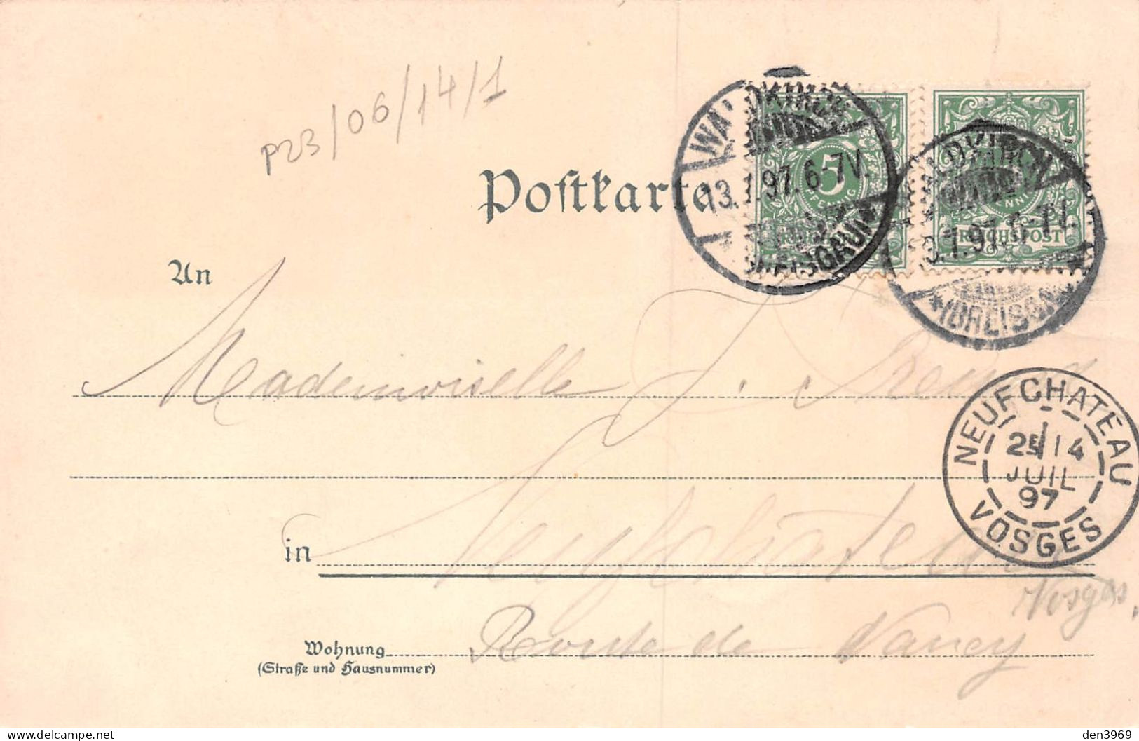 Allemagne - Gruss Aus WALDKIRCH - Litho. Wilhelm Mack : Reichspost Gebäude - Précurseur Voyagé 1897 (voir Les 2 Scans) - Waldkirch