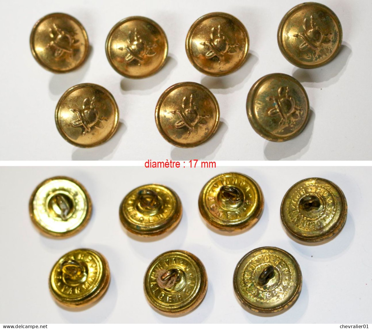 Bouton_Sapeurs Pompiers_17mm_7 Pièces_21-13 - Pompieri