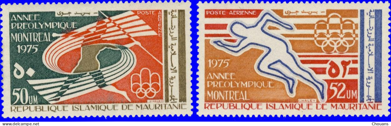 Mauritanie Aérien 1975 ~ A 159 à 60* - Année Préolympique Montréal - Mauritanie (1960-...)