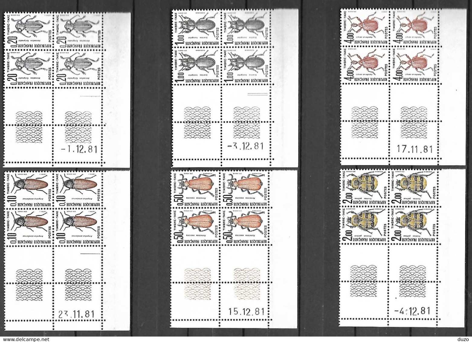 Taxe - Série Complète De 6 Coins Datés 1981   - Y&T N° 103/104/105/106/107/108 ** Neufs Luxe (TTB). - Segnatasse