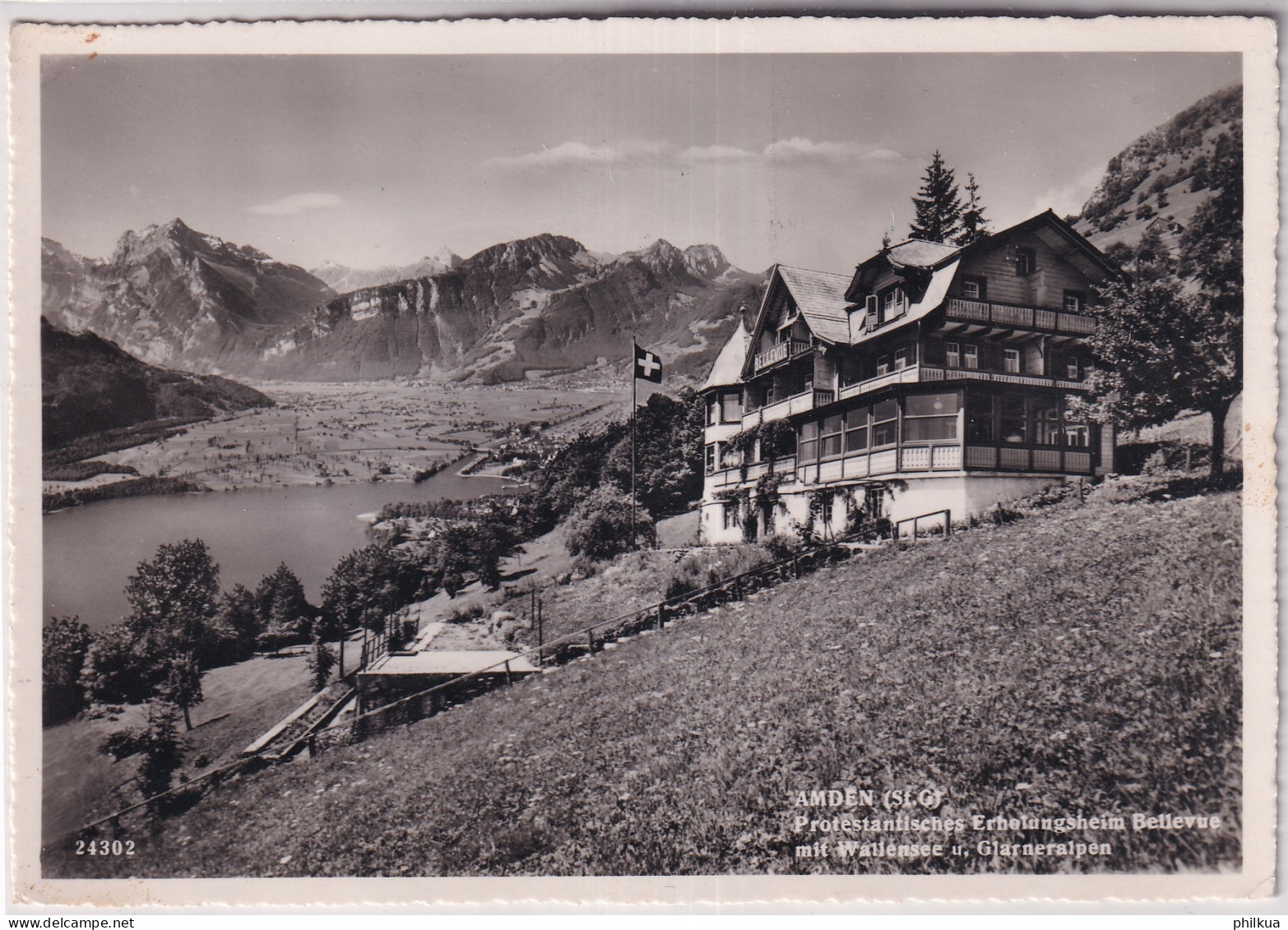 Amden - Protestantisches Erholungheim Bellevue Mit Wallensee Und Glarneralpen - Amden