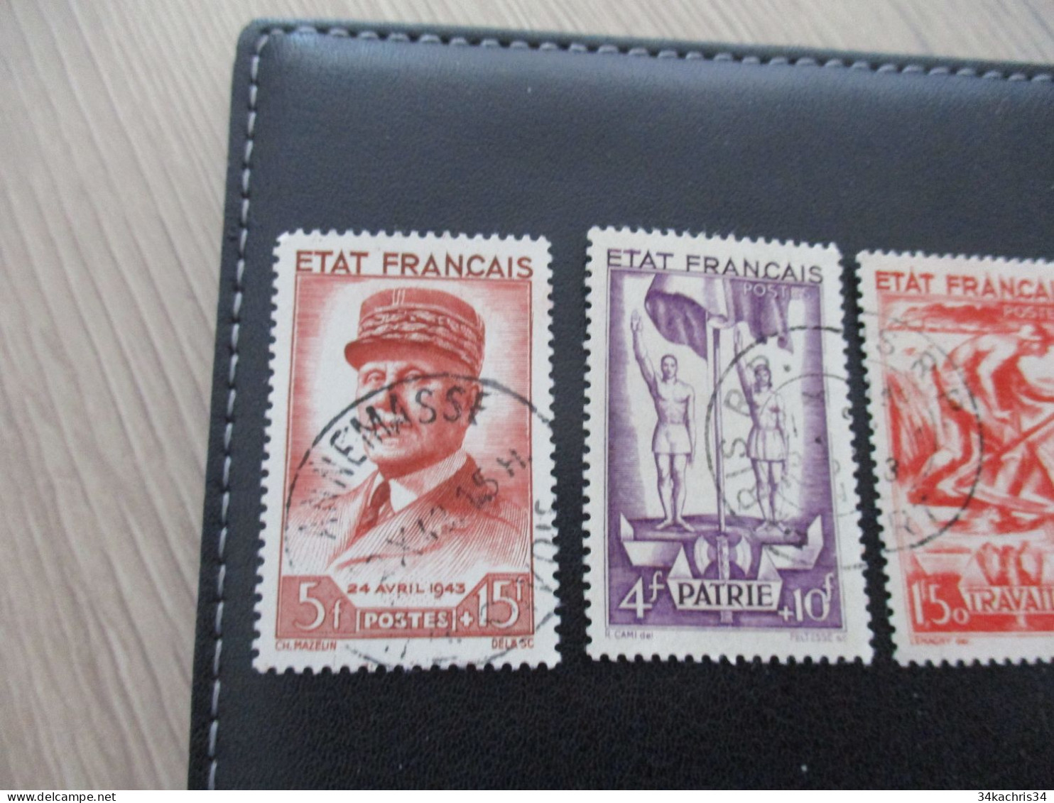 TP France Oblitéré N°576 à 580 Travail Famille Patrie Pétain - Used Stamps